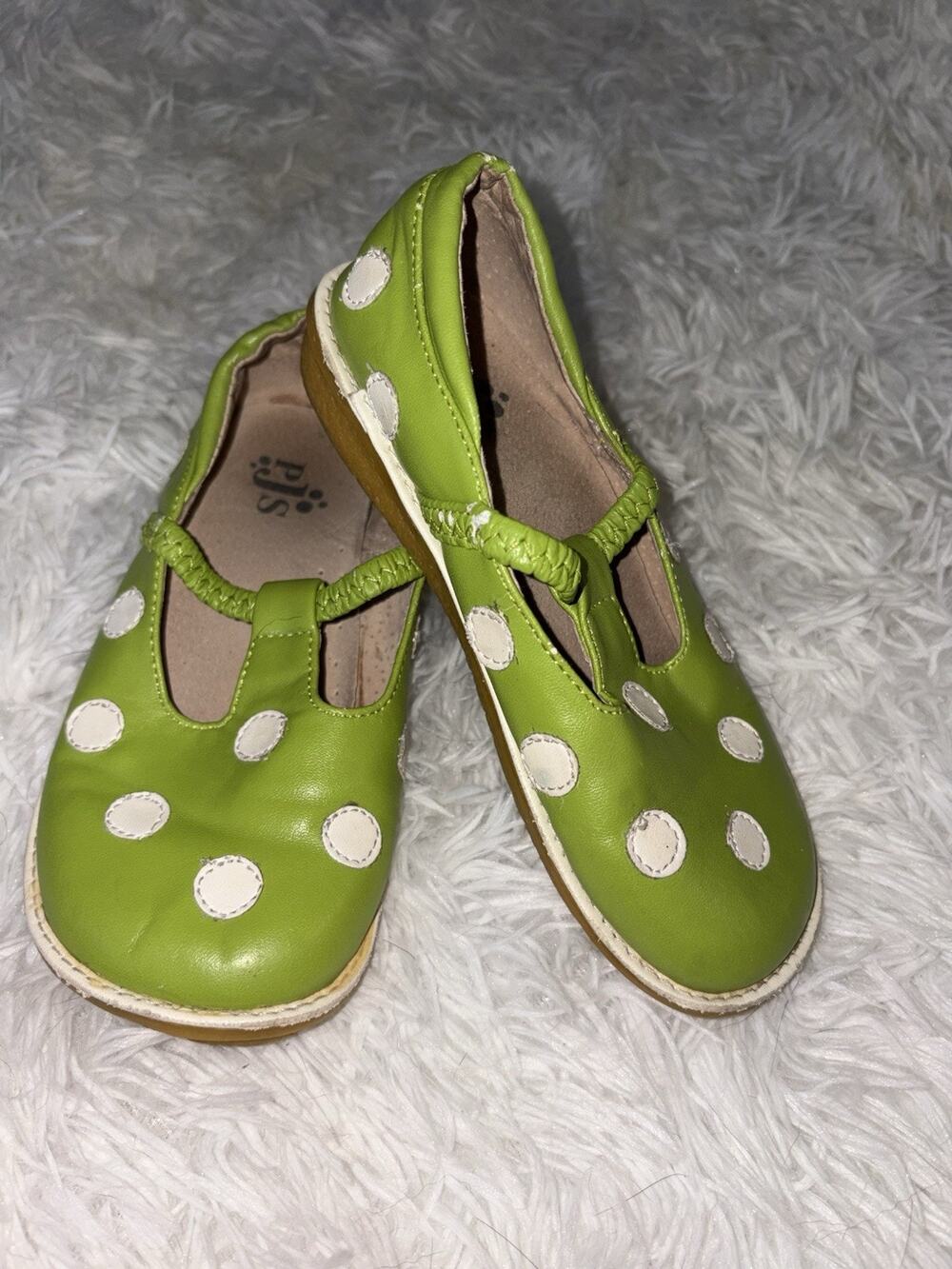 Pjs (Puddle Jumper) Toddler Girl Sz. 12 Green Polka Dot Classic Pair. Adorable